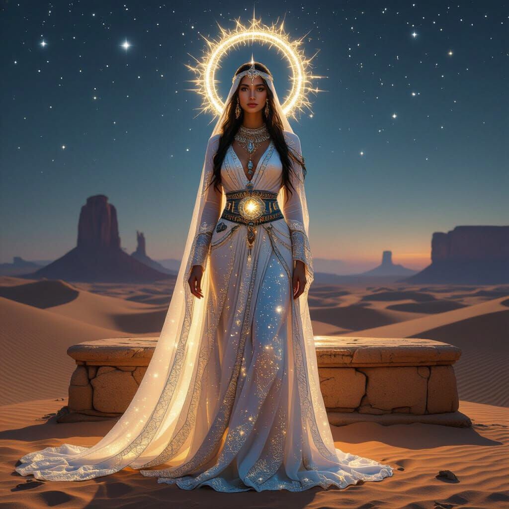 Desert Priestess Oracle with Starlight Gown