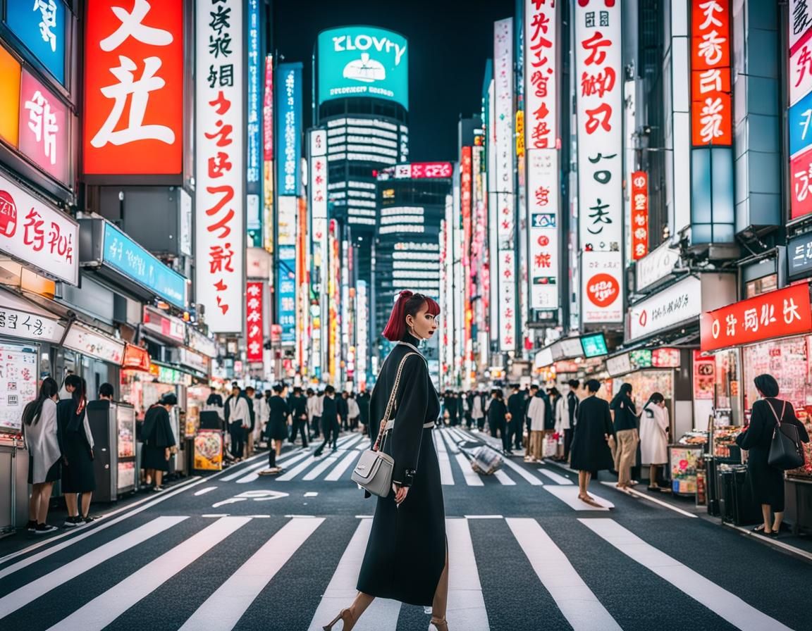 Dosanko Gal Navigates Tokyo's Neon Streets