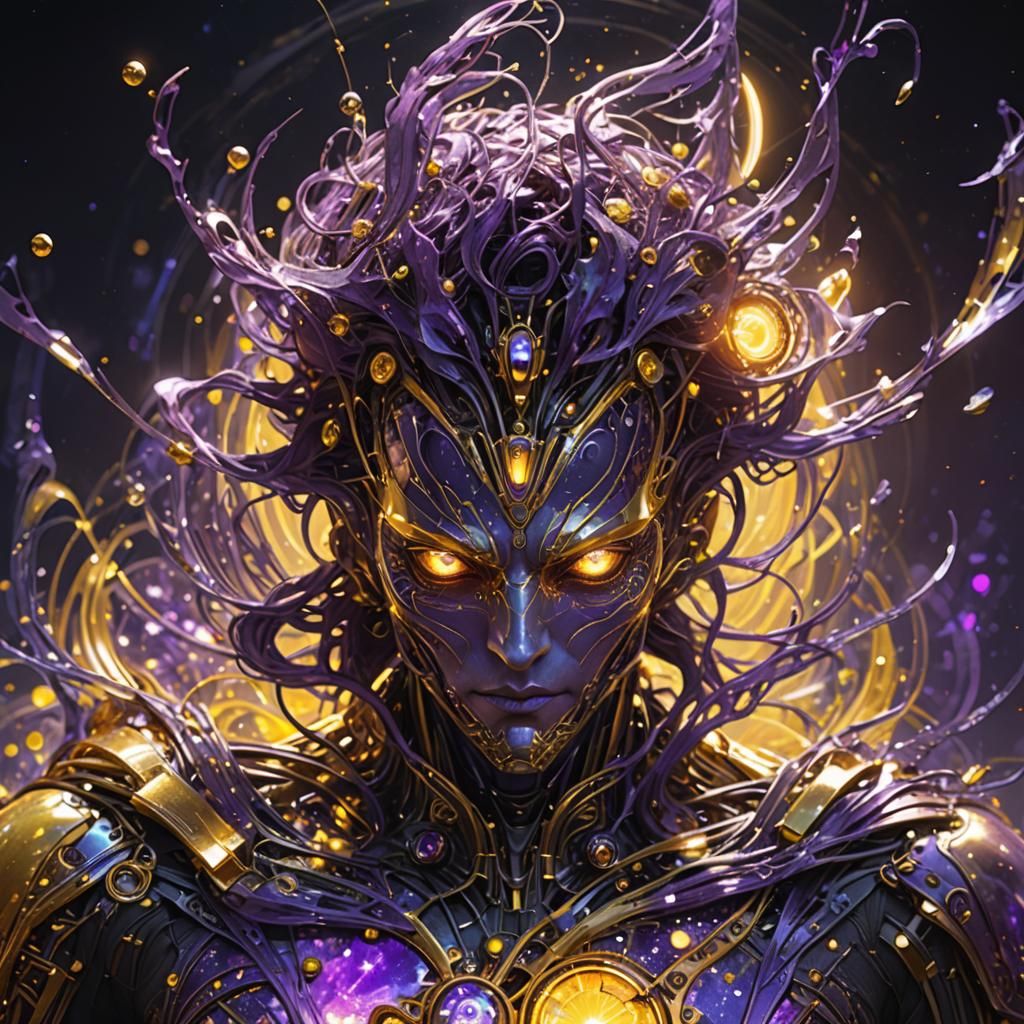 Ethereal Cosmic Being in Dark Fantasy Style