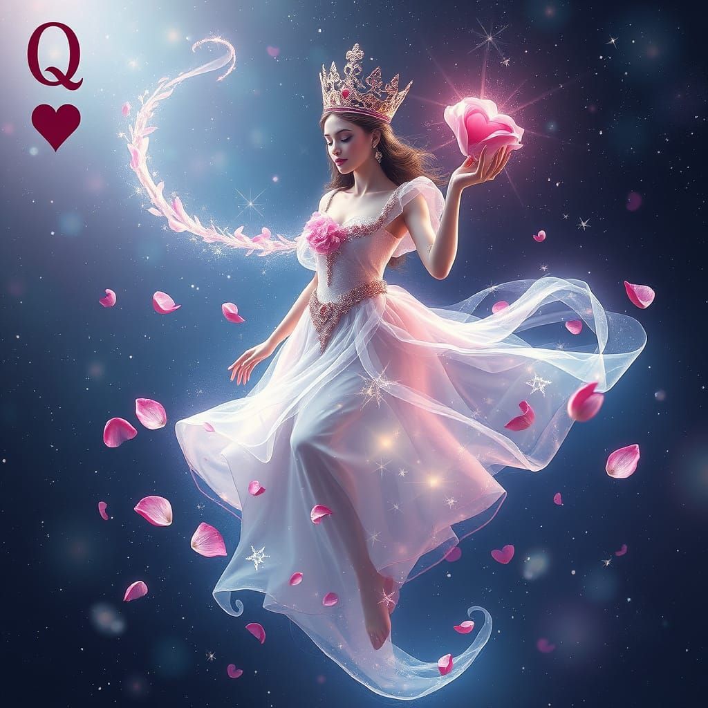 Queen of Hearts Made of Starlight and Rose Petals