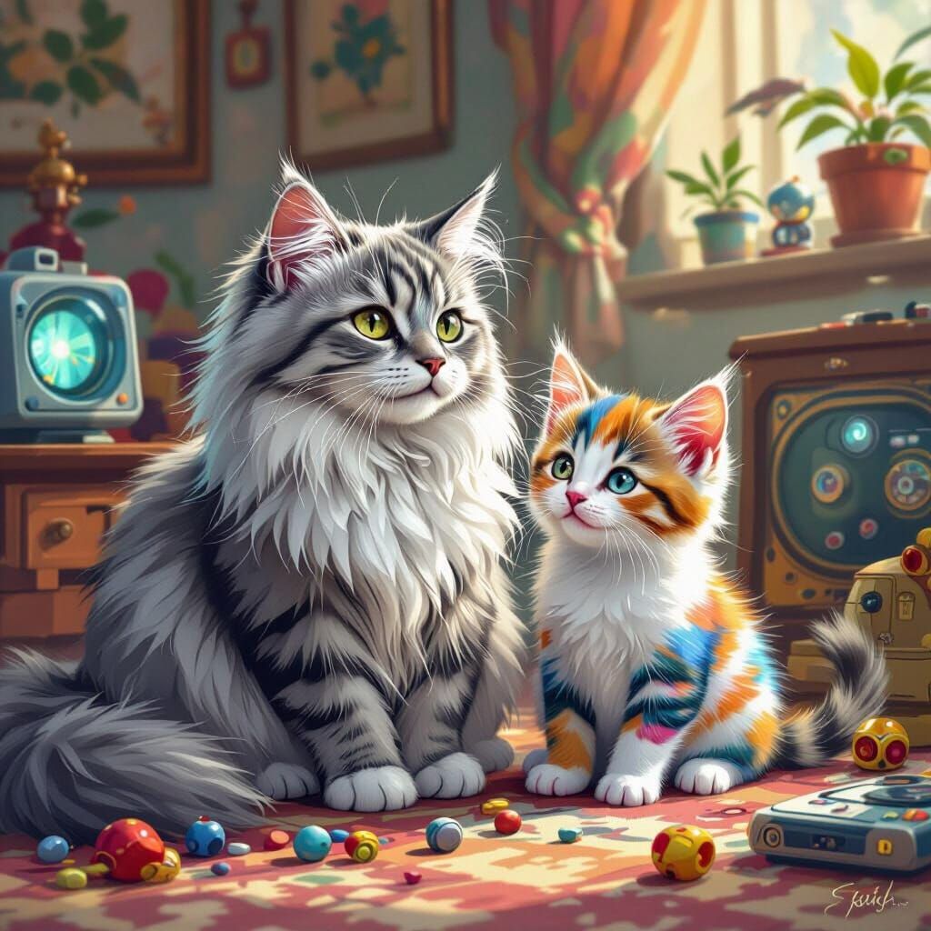 Cats Through Time: A Nostalgic Generational Portrait