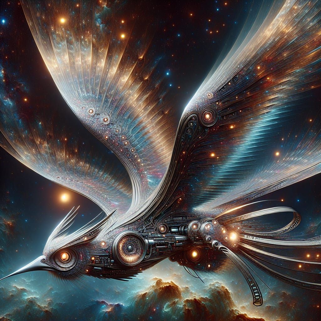 Eagle-Scaled Spacecraft Conquers Celestial Skies