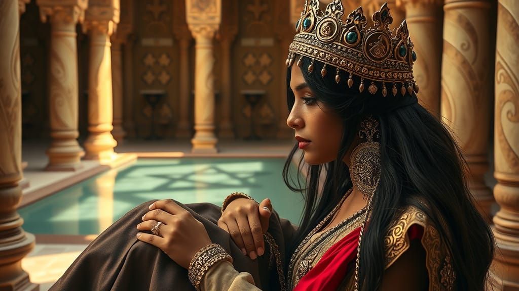 Ancient Persian Royal Couple's Intimate Moment