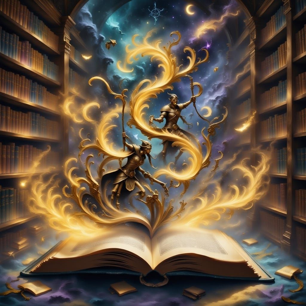 Magic book <lora:Golden magic book:1.4>