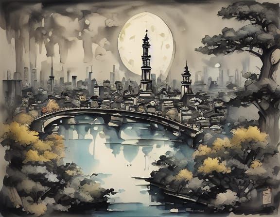 Art Deco Atlantis Travel Poster in 1920s Style