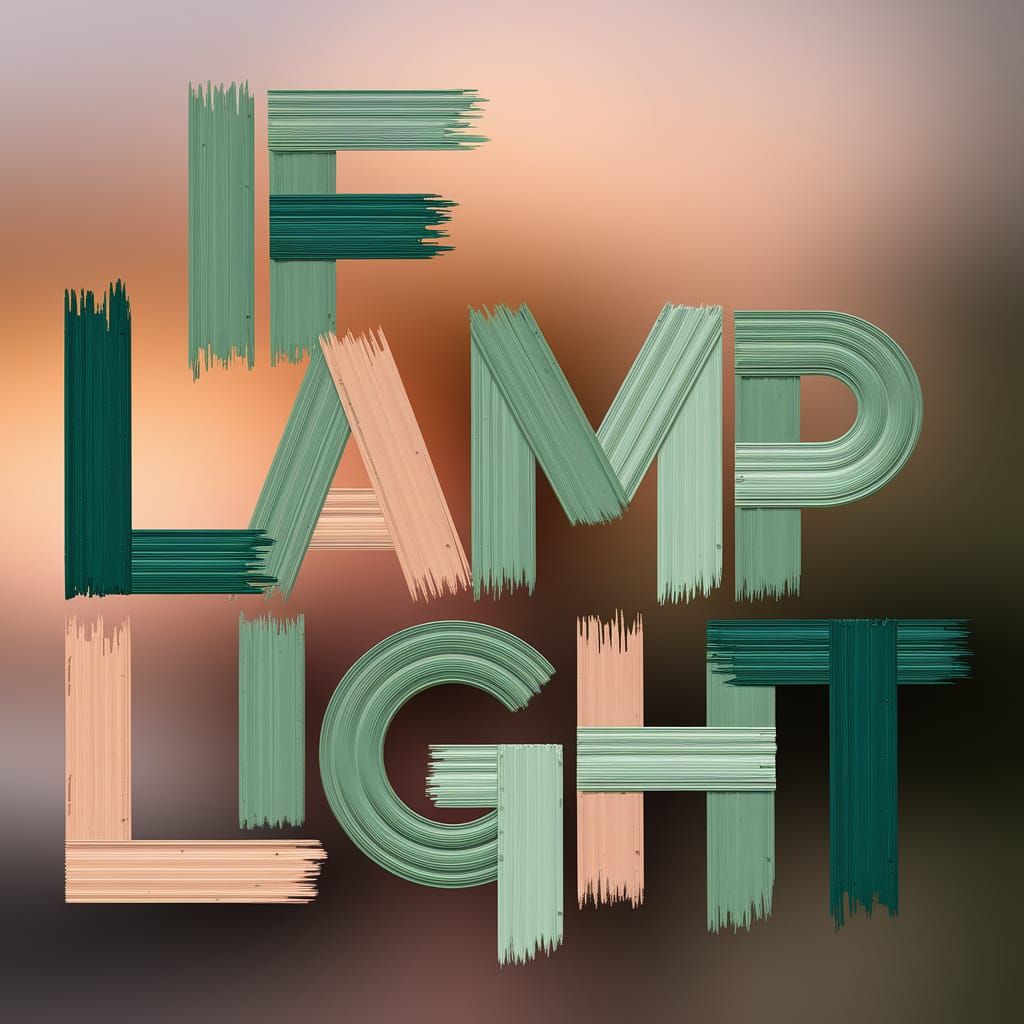 Geometric Acrylic Painting of If Lamplight in Vibrant Sage G...