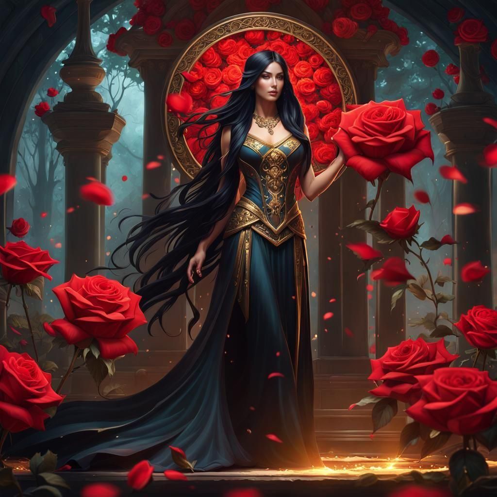 Goddess in Bioluminescent Forest: Fantasy Art