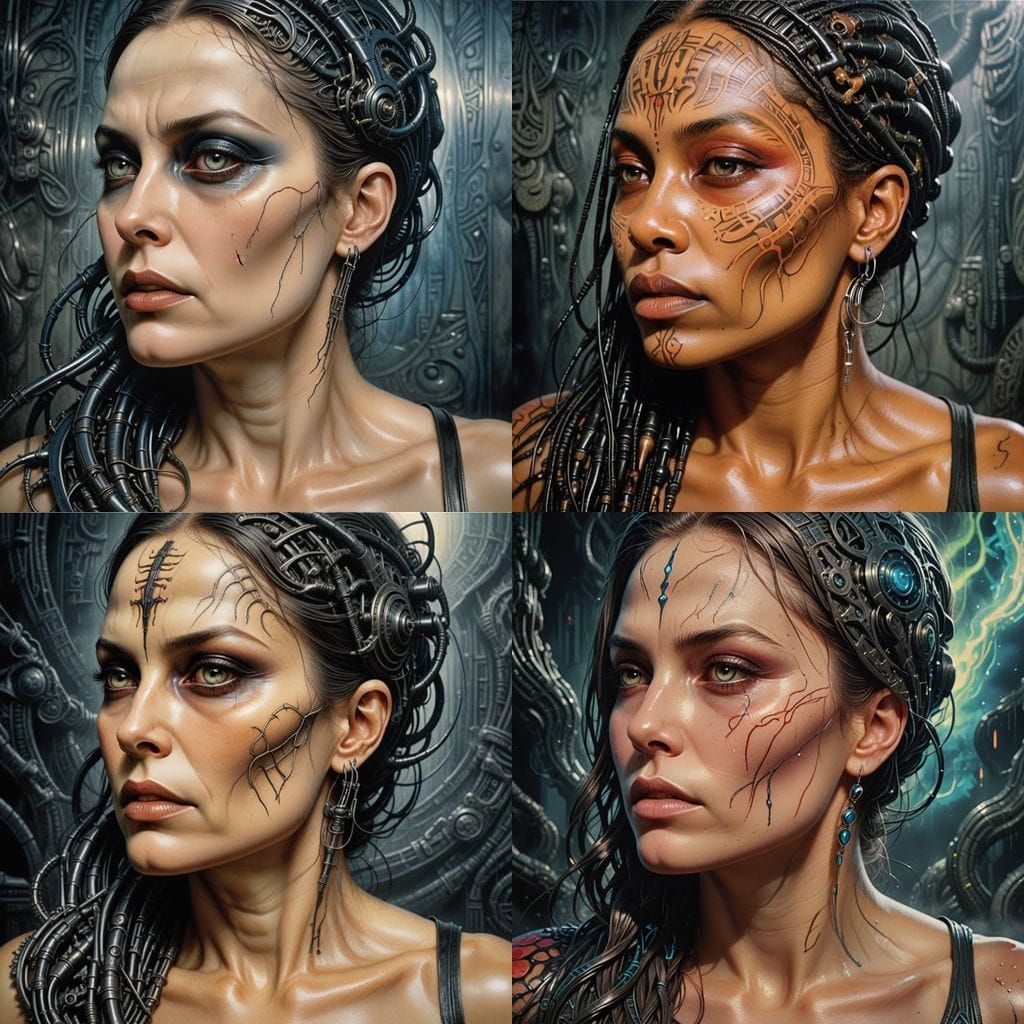 Biomechanical Tribal Horror with Arcane Energy