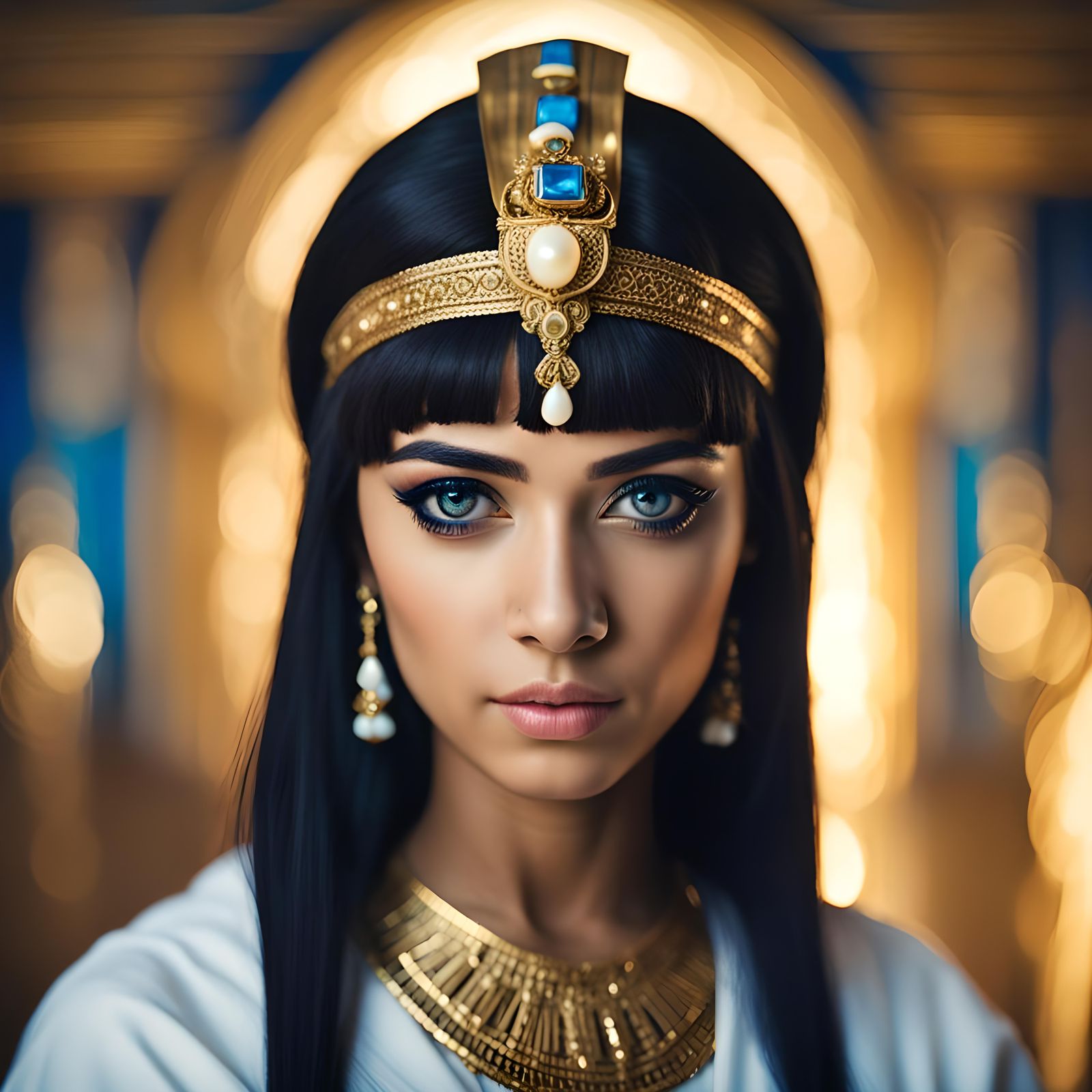 Cleopatra Portrait: Egyptian Queen in Natural Lighting