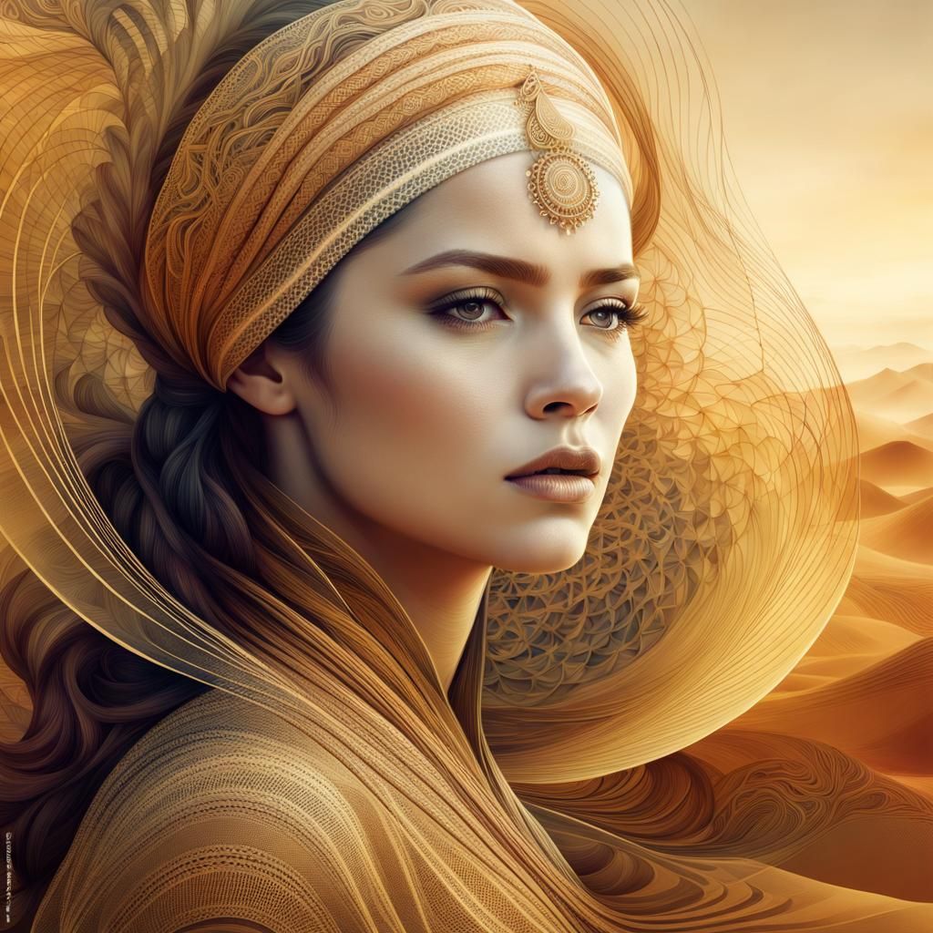 Nomadic Woman Portrait in Anna Dittmann Style