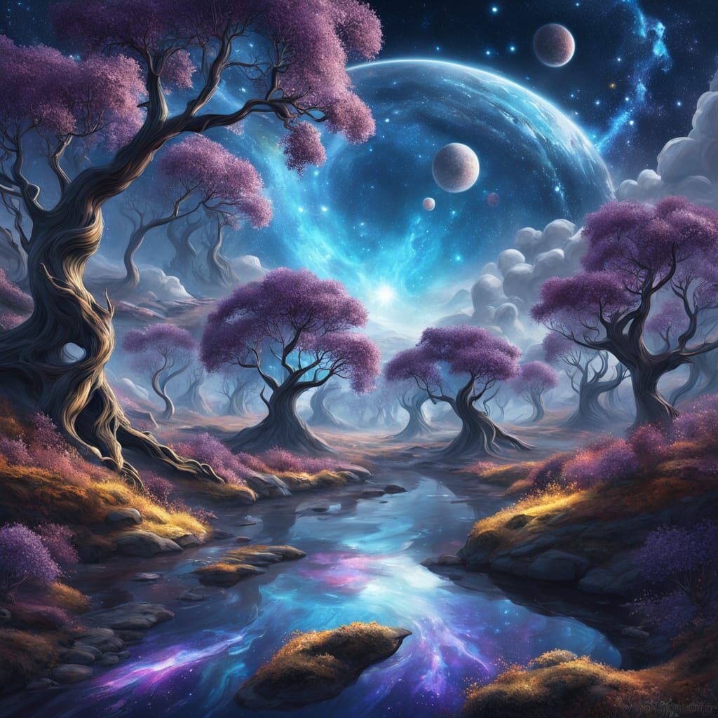 Celestial Forest of Nebulae and Stardust