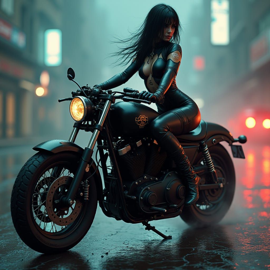 Gritty Cyberpunk Biker Leans into High-Octane Action