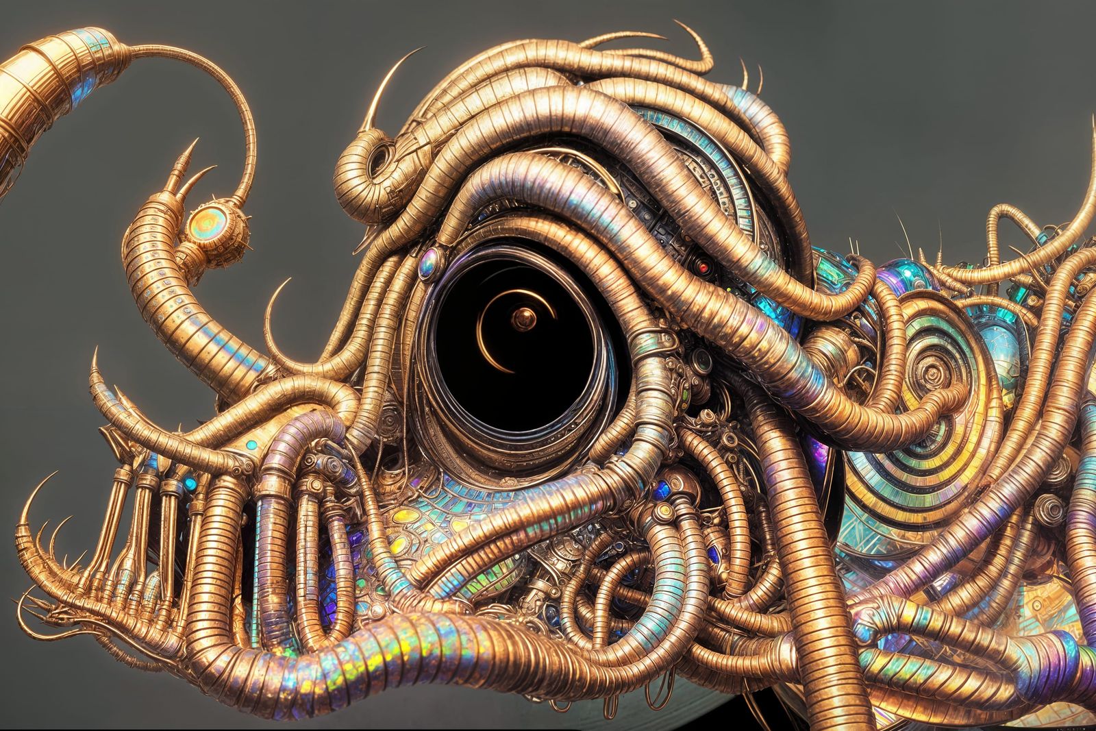 Iridescent Cyberpunk Fantasy Sci-Fi Art