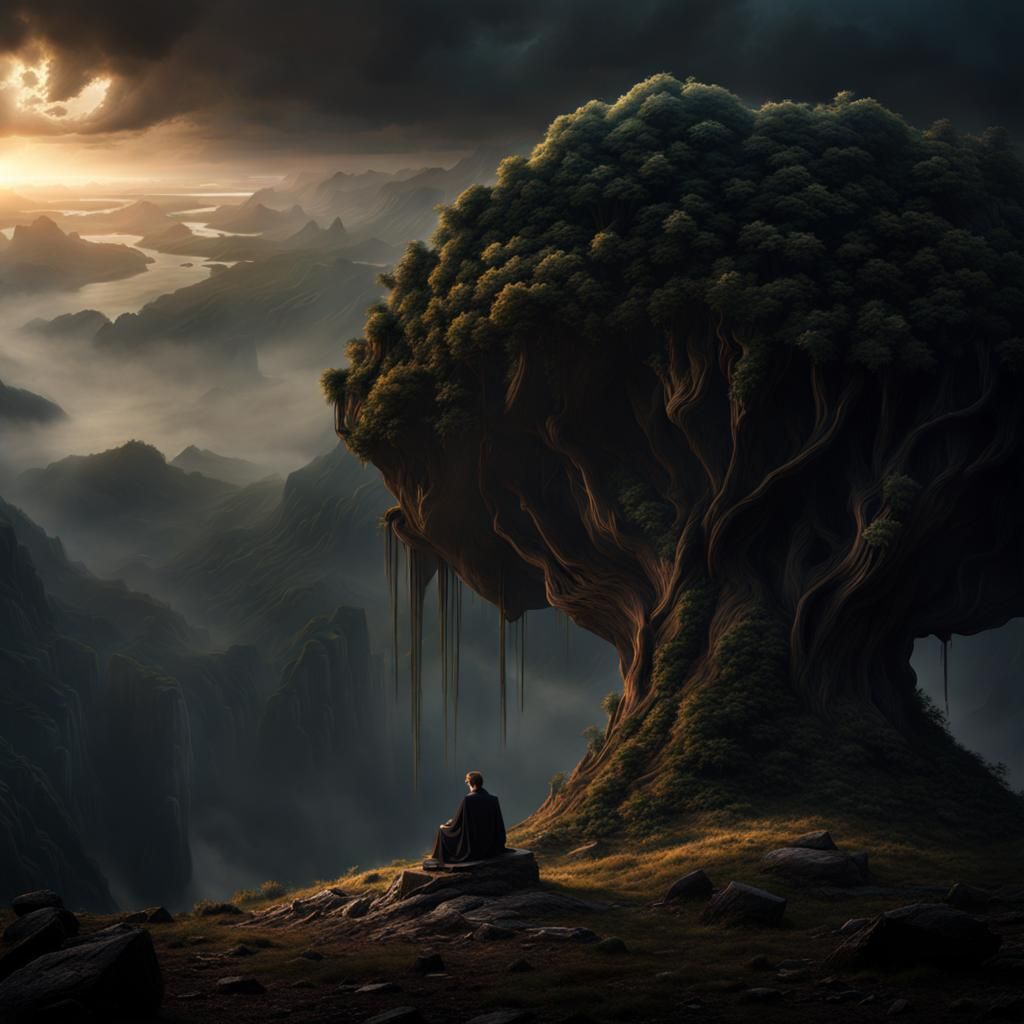 Emotional Digital Painting of Despair and Loneliness