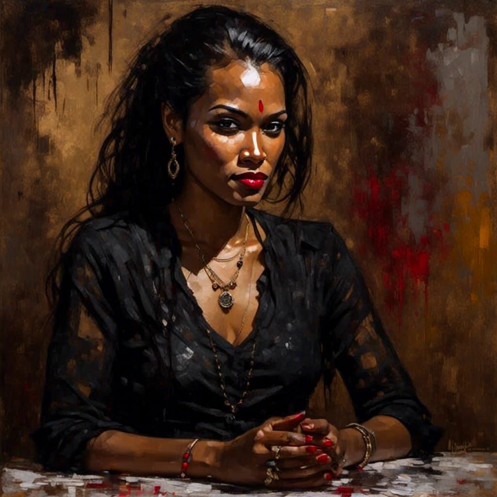 Fauvist Portrait of a Gypsy Fortune Teller