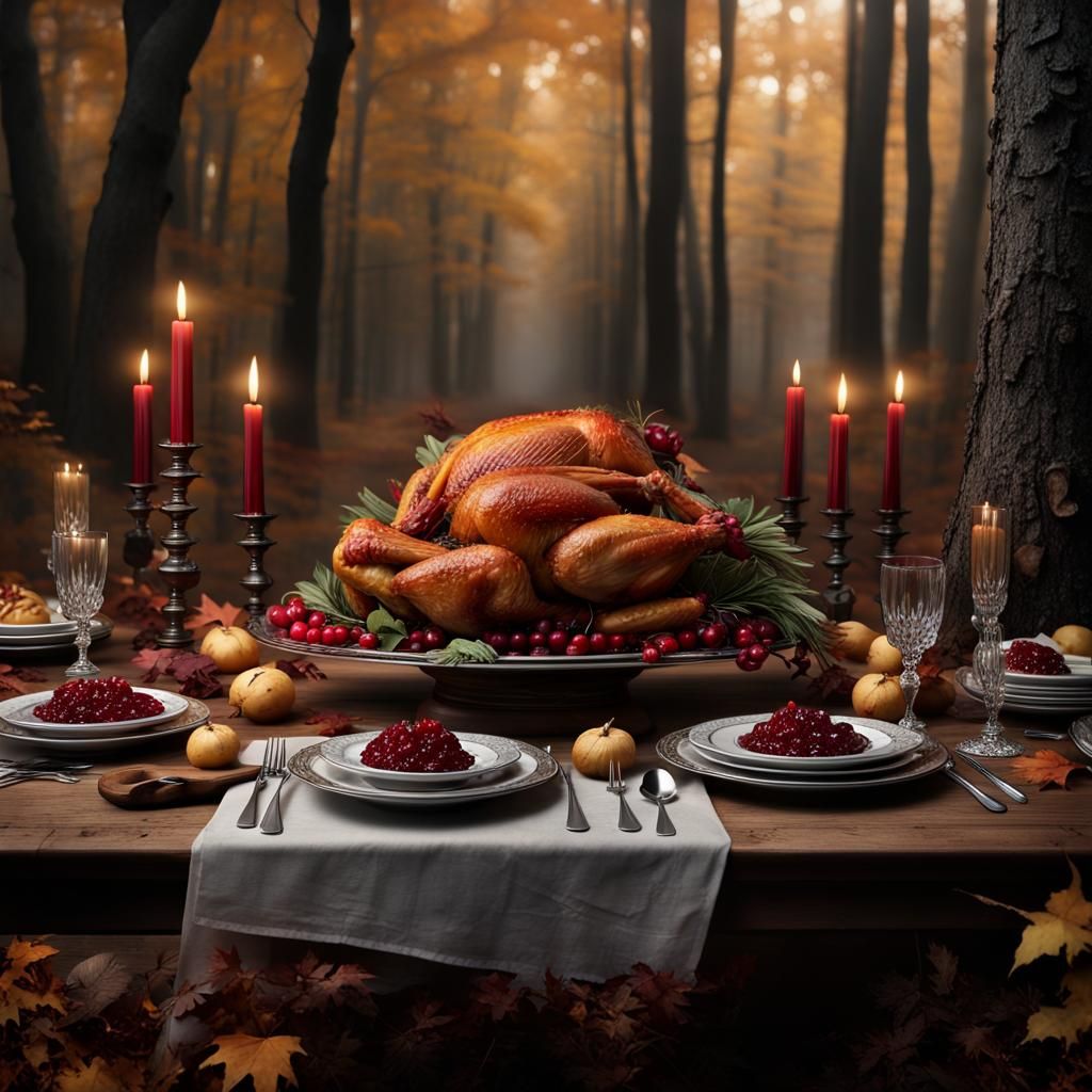 Thanksgiving Feast in a 3D Paper Book