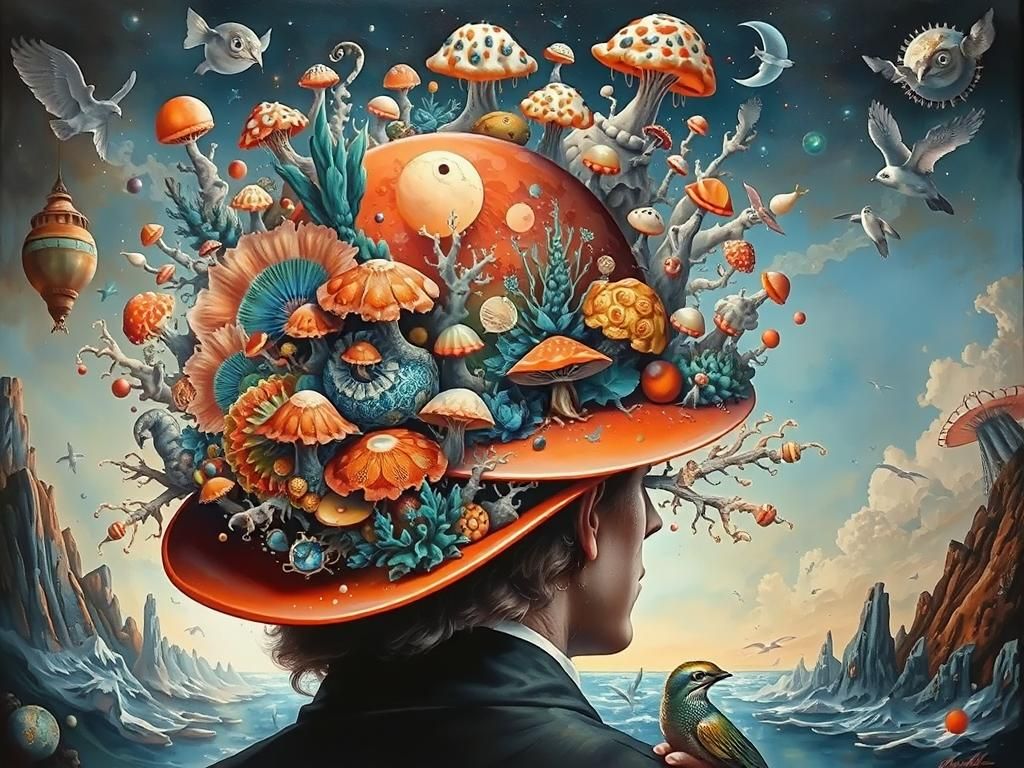 Surreal Coral Hat Concept Art Masterpiece