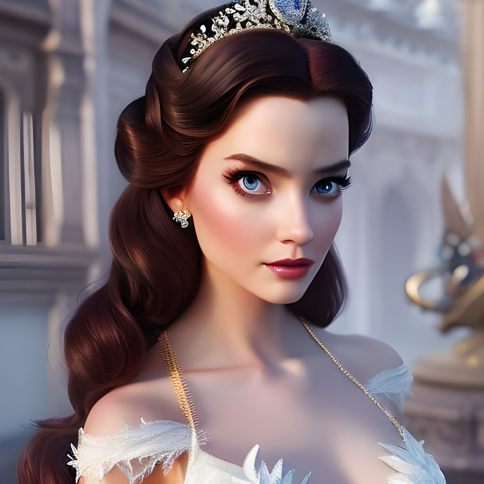 Gorgeous Princess Belle in Backless Dress
