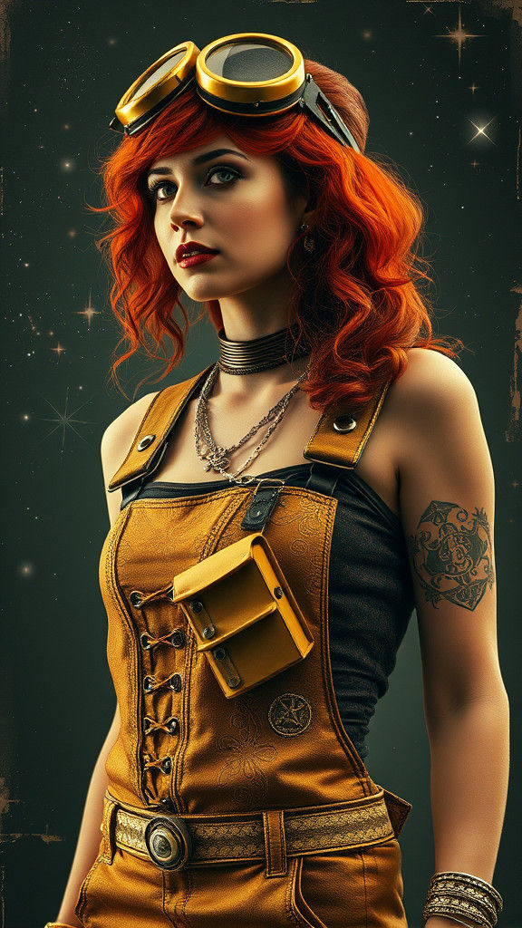 Steampunk Visionary Portrait in Comic Art Style