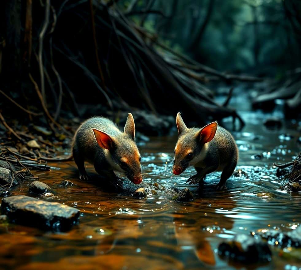 Bilbies in Australian Bush Landscape