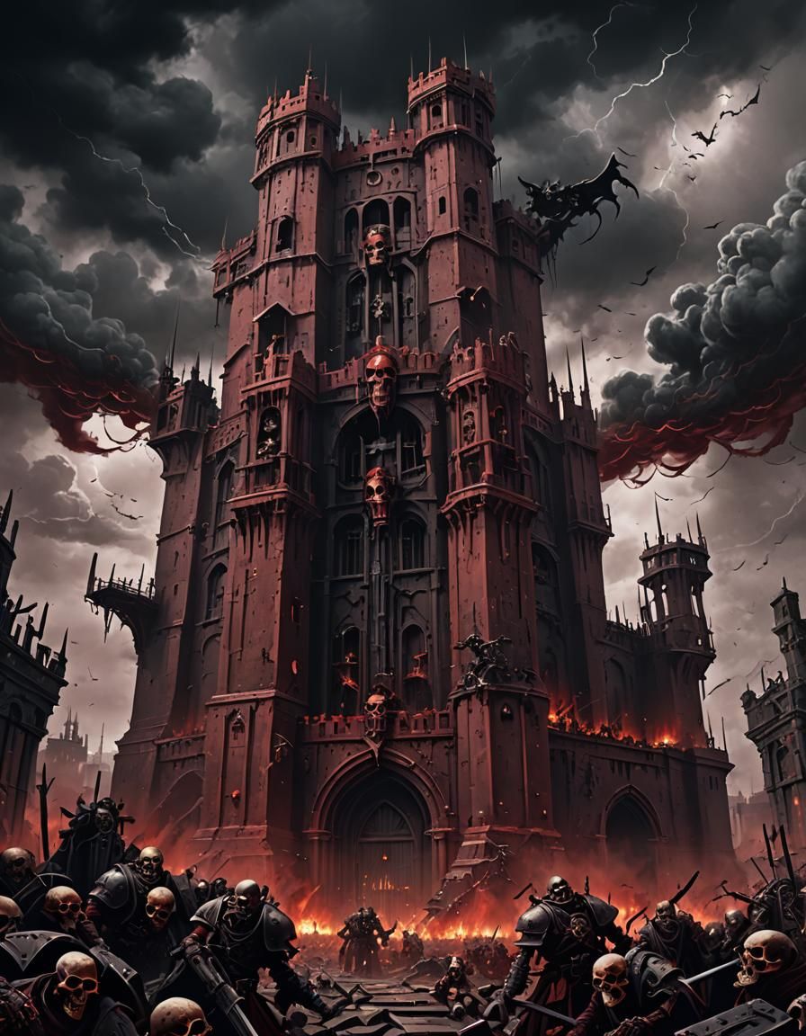 Ominous Chaos Fortress Bastion in Grimdark Style