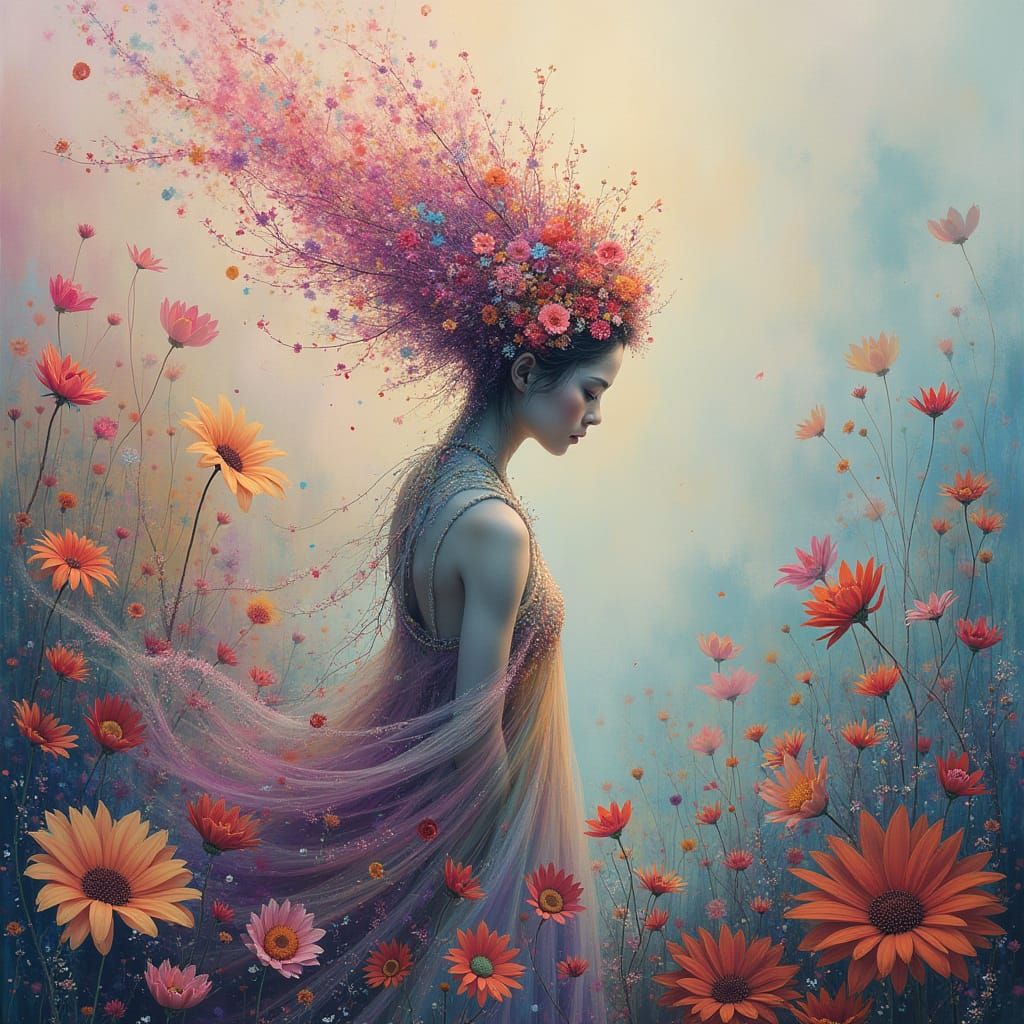 Bohemian Creature in Abstract Expressionist Style