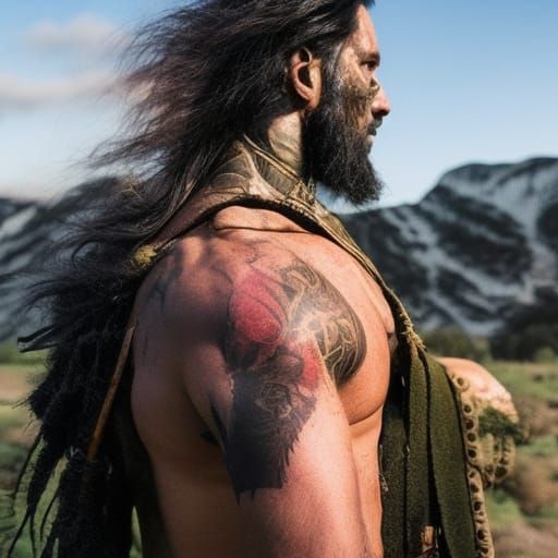 Scarred Warrior: A Digital Portrait