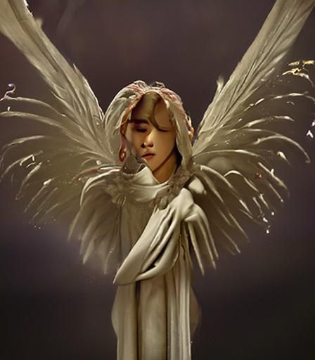 Ethereal Guardian Angel Watching Over the World