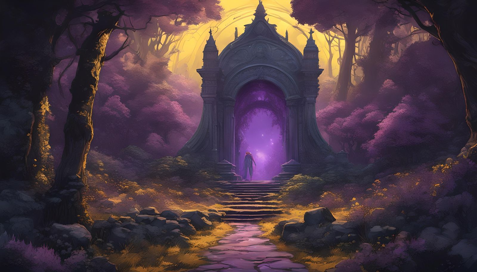 Fantasy Portal Between Worlds in Hyperdetailed Concept Art