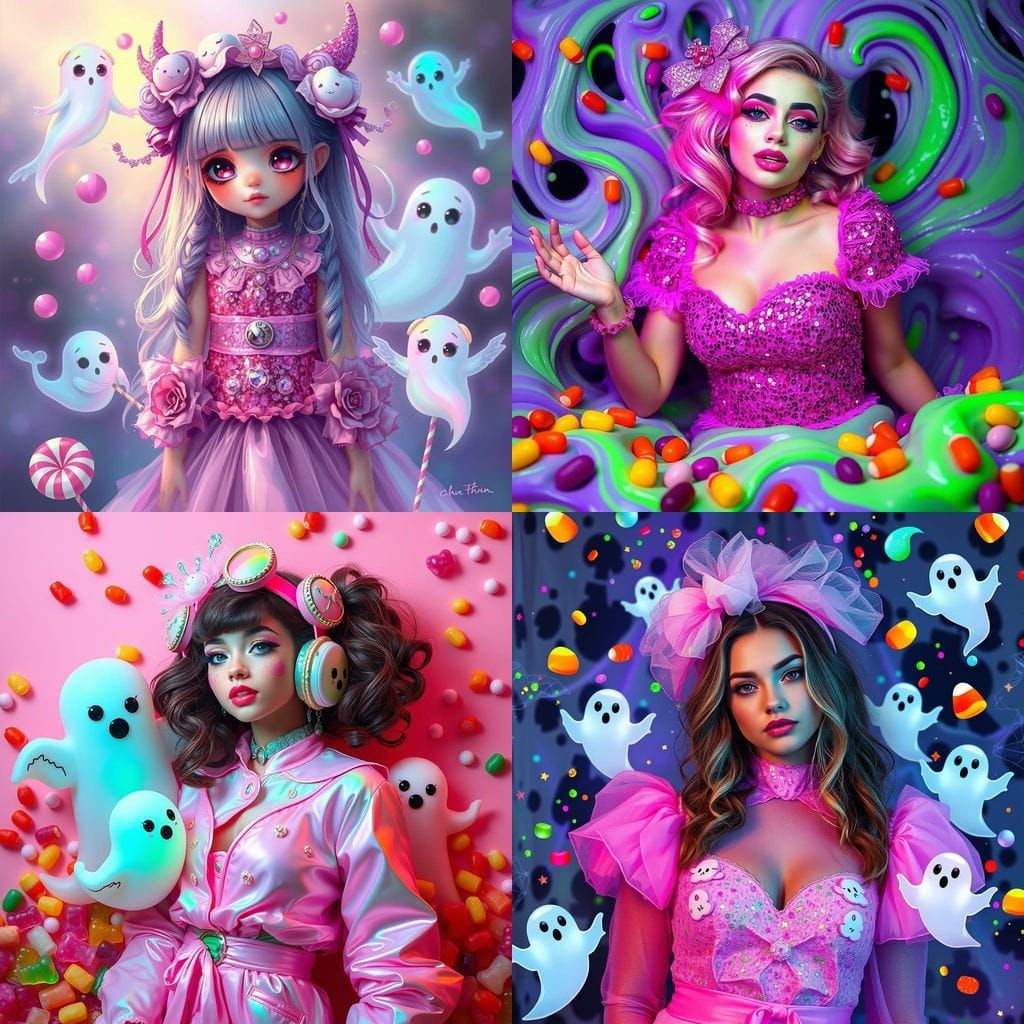 Glittering Halloween: A Mystical Neon Candy Dream