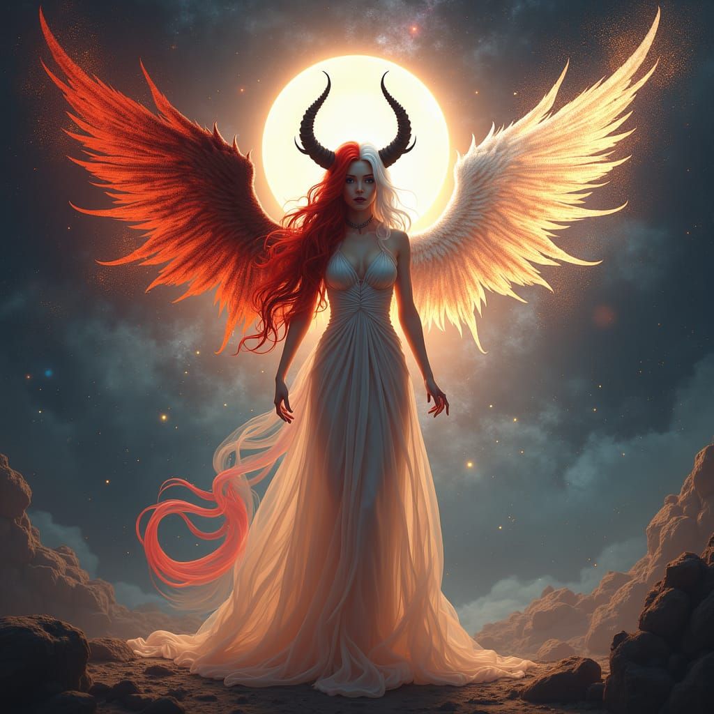 Goddess of Nocturnia in Celestial Space, Digital Matte Paint...