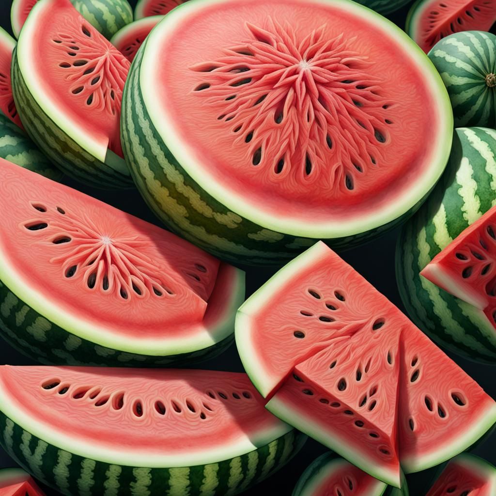 Mice Feast on Watermelon: Hyperdetailed Airbrush Art