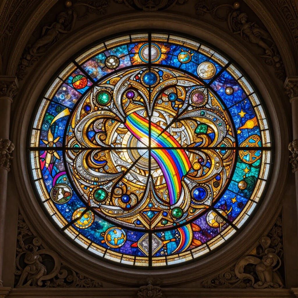 Philosopher's Stone in Stained Glass Shrine