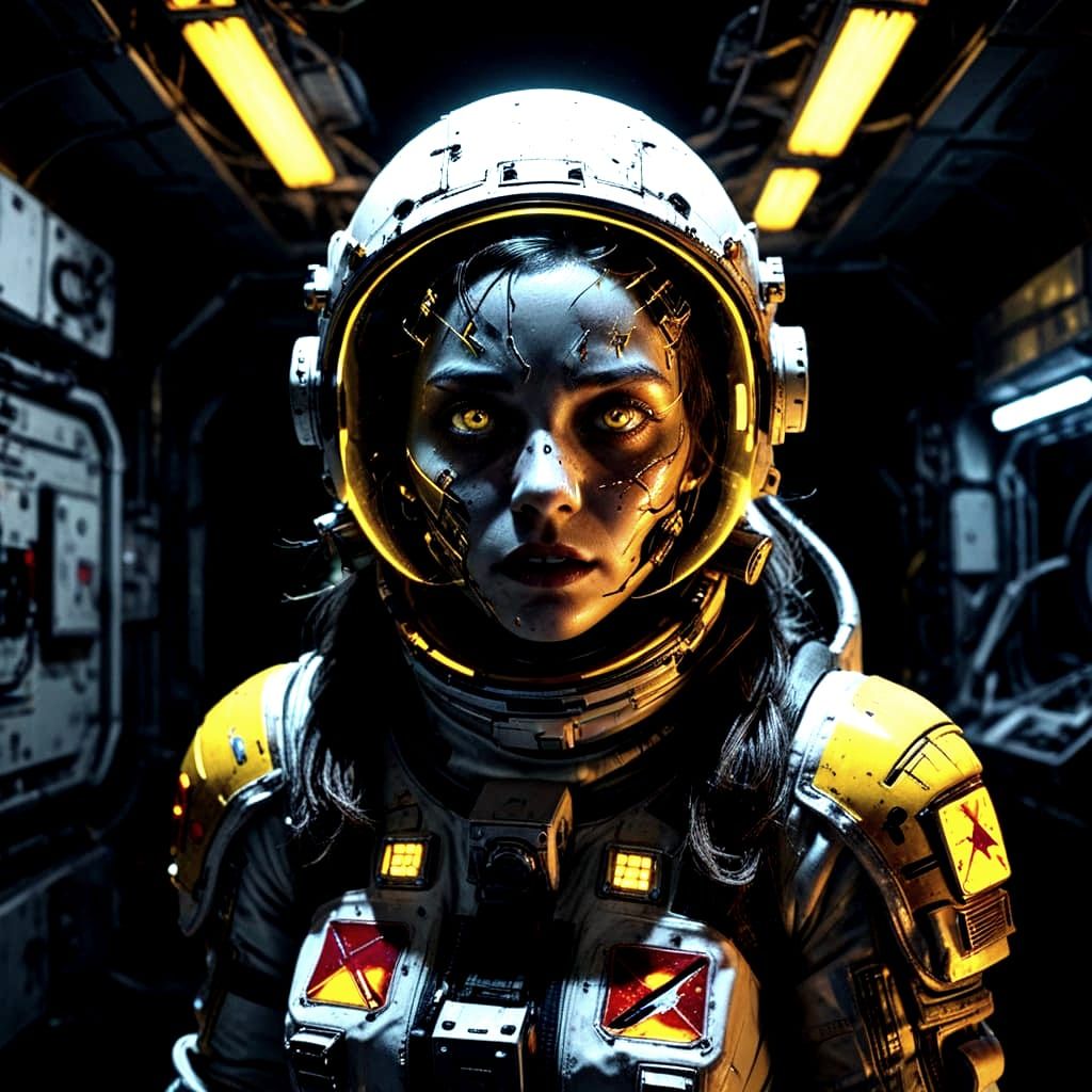 Eerie Space Station Encounter in Neon Dreams