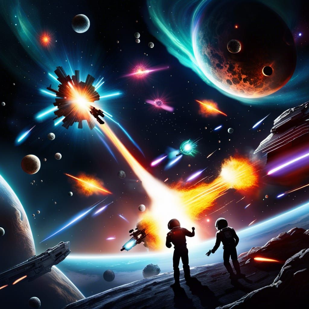 Epic Space Battle Among the Stars