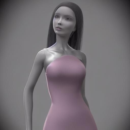 Beautiful AI-Generated Woman in Slim Cocktail Dress