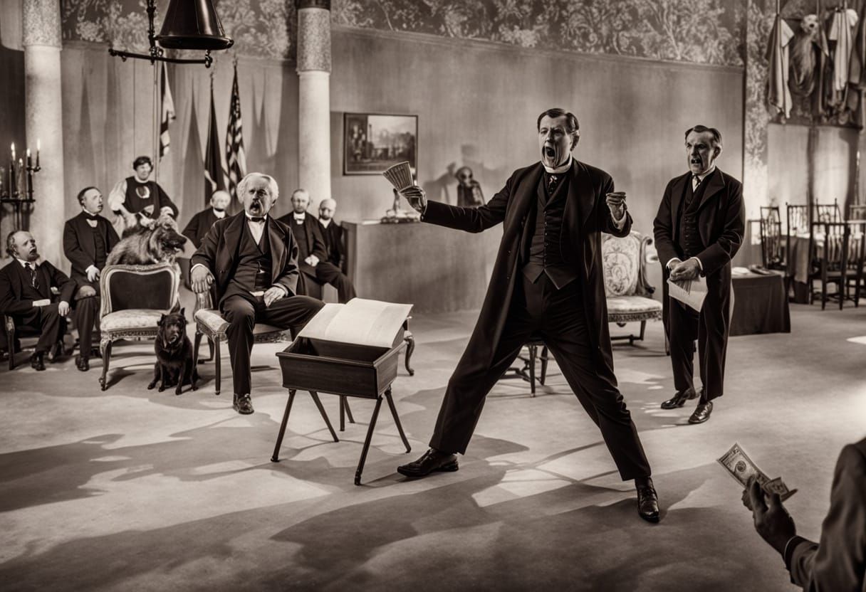 President Offers Money to Satan in Eerie 1900s Photo