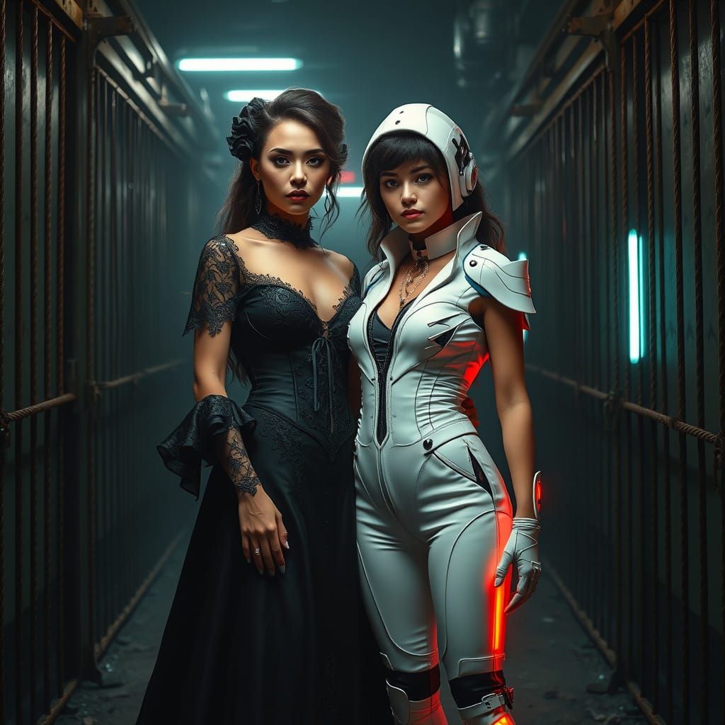 Gothic Cyberpunk Goddesses Behind Bars