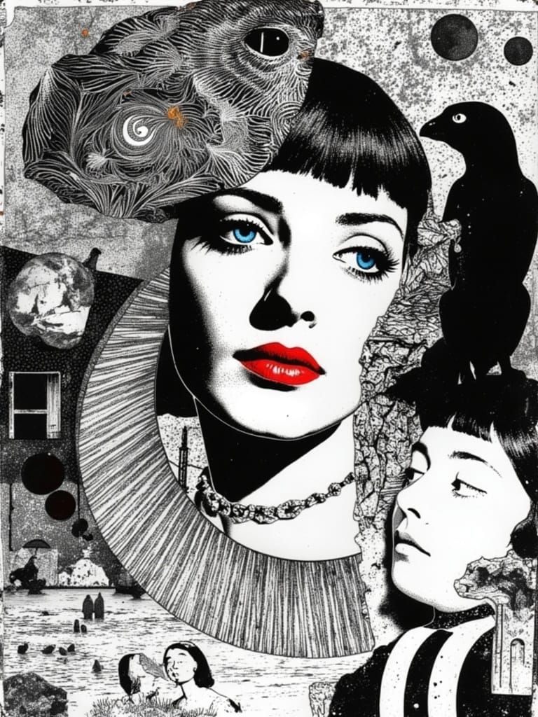 Dreamy Goddess in Kaleidoscopic Realm, Inspired by German Ex...