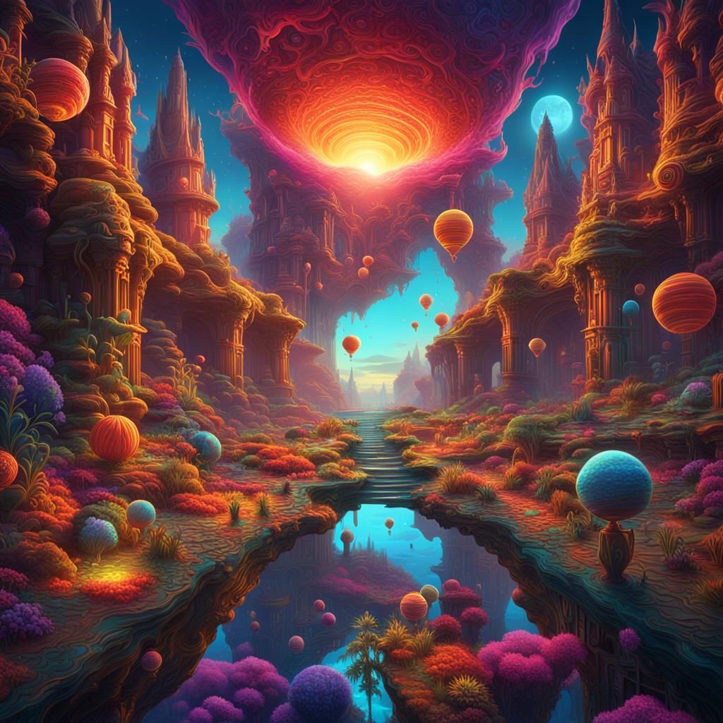 Radiant Multidimensional Anomaly in Psychedelic Pop Art