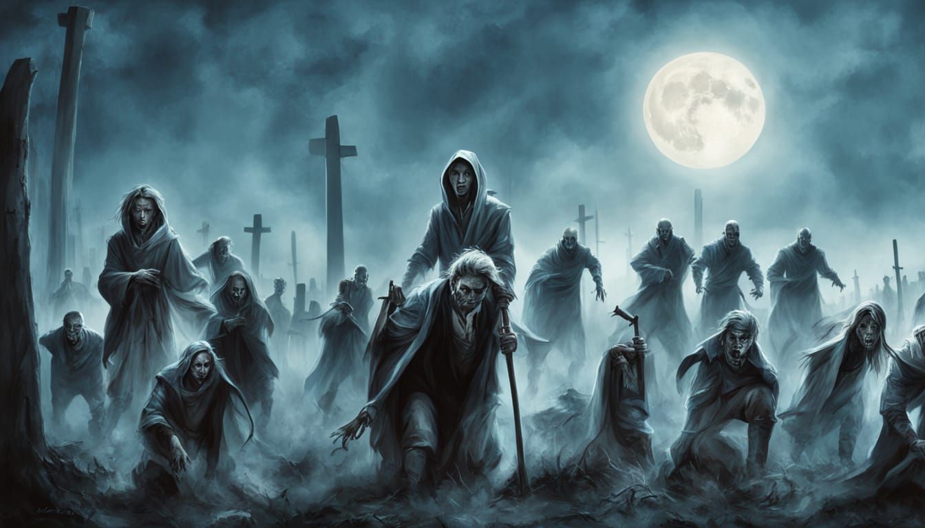 Gothic Horror: Zombies Rising Under Moonlight