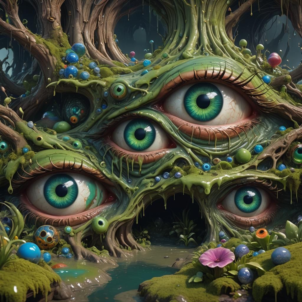 Eyes Oozing with Envy: Detailed Matte Painting