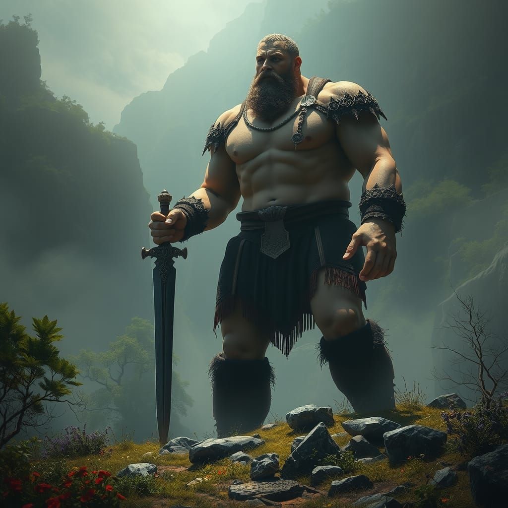 Goliath's Shock Before the Fall in Fantastical Realism