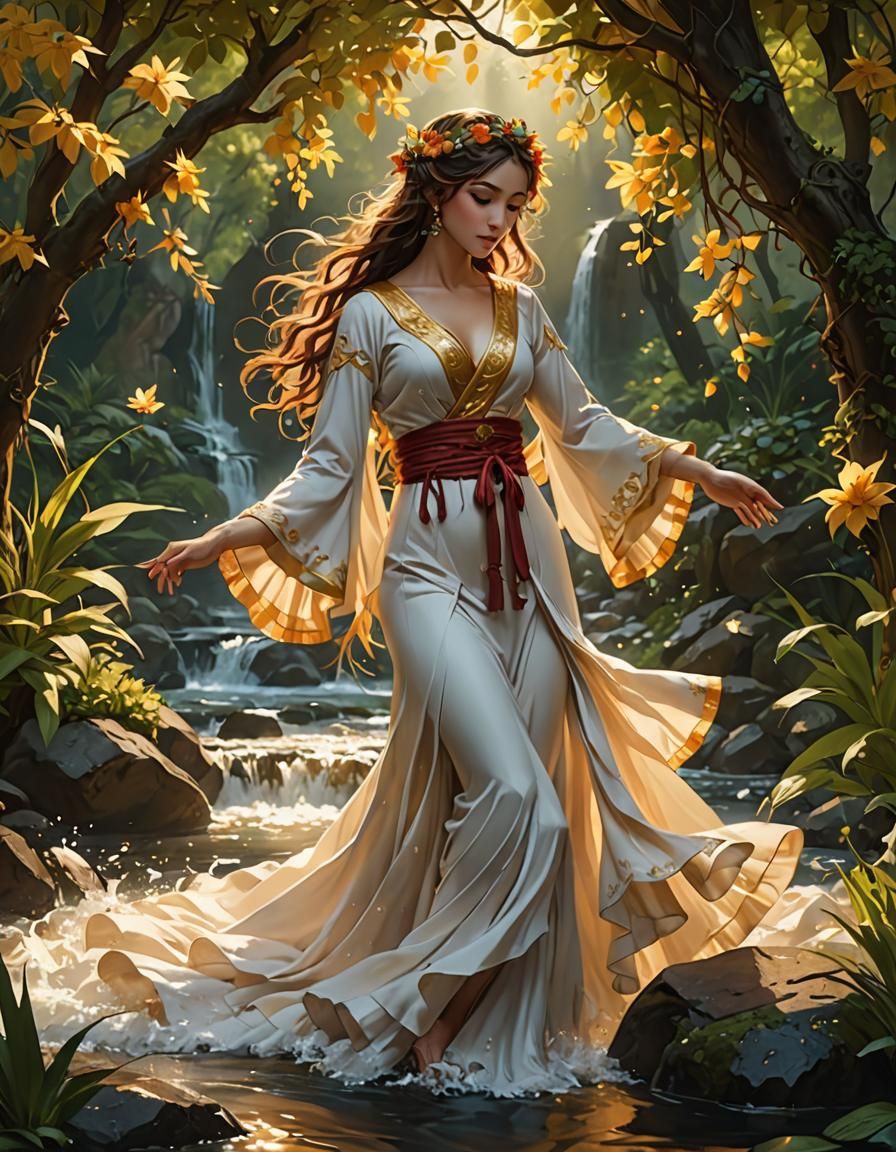 Lughnasadh Flamenco in Detailed 3D Anime Style