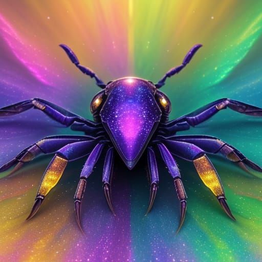 Mystical Scorpion Illuminated by Ethereal Ultraviolet Light