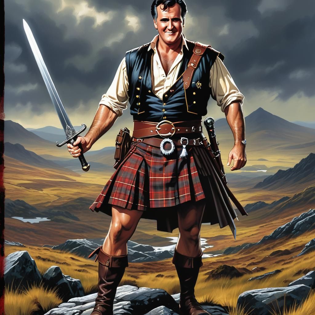 Bruce Campbell as Scottish Warrior, Comic Book Art
