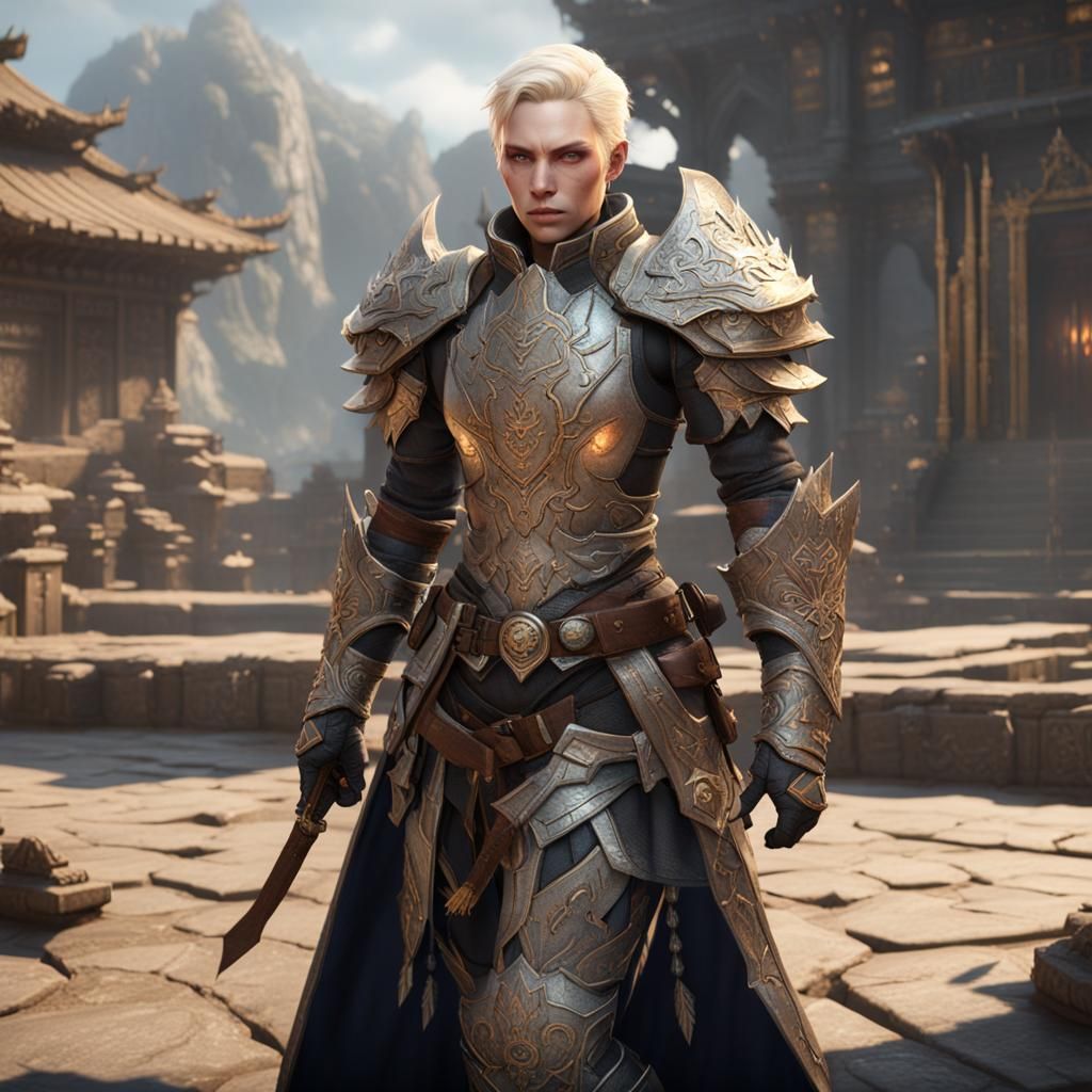 Albino Yuan-ti Rogue in Detailed Fantasy Art