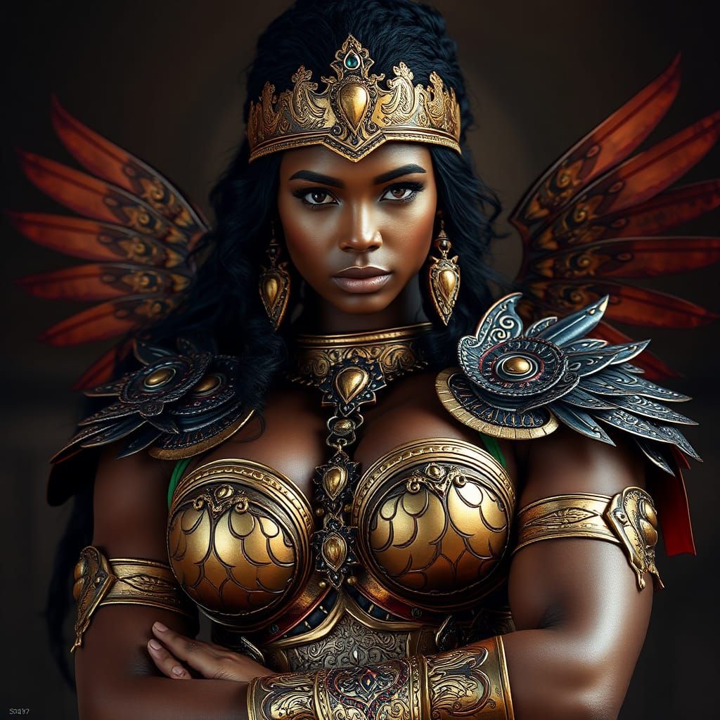 Amazon Warrior Queen in Ornate Armor