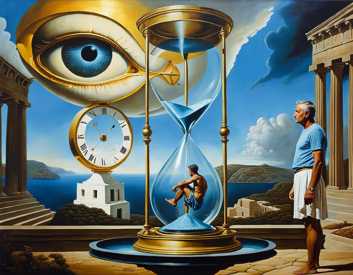 Chronos: Guardian of Time in Surreal Oil Painting