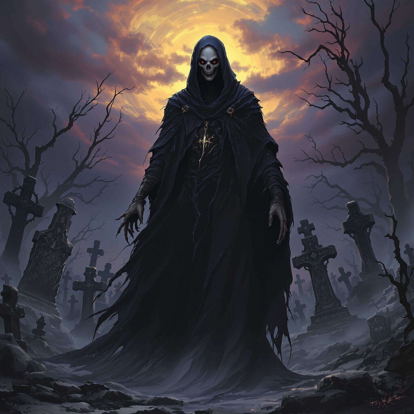 Destitute God of Ghost Reapers in Spectral Graveyard